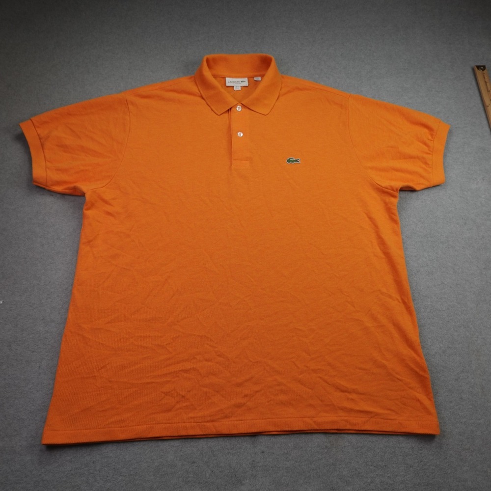 Lacoste Polo Shirt Mens XXL Orange Classic Fit Short Sleeve Cotton Pique
